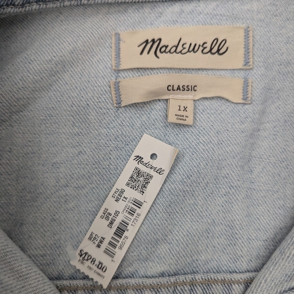 NWT Madewell The Plus Jean Jacket in Westlawn Wash - size 1X - Picture 12 of 16
